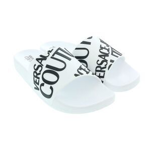 Versace Jeans Couture White Mens Signature Pattern Pool Slide